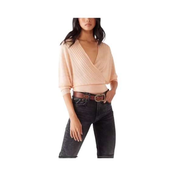Free People Pluto Wrap Sweater In Rose Wine Combo Size XS Style #OB1191065 - Picture 1 of 16